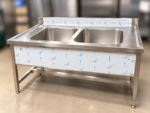 Stainless Steel Double Sink - 150cm - Image 2